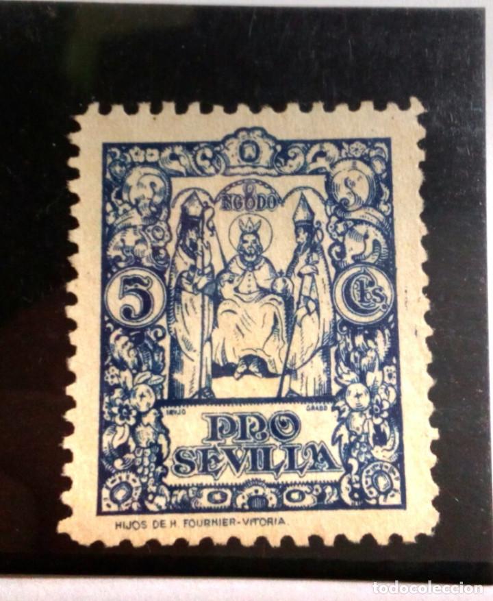 Sellos: PRO SEVILLA 5 CENTIMOS.(AZUL) - Foto 1