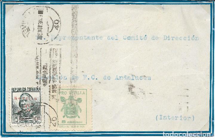 Sellos: Frontal de carta circulada interior de Sevilla - Foto 1