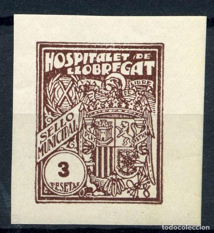 Selos: ESPA&Ntilde;A. GUERRA CIVIL. HOSPITALET DE LLOBREGAT. MUN. 3Ptas