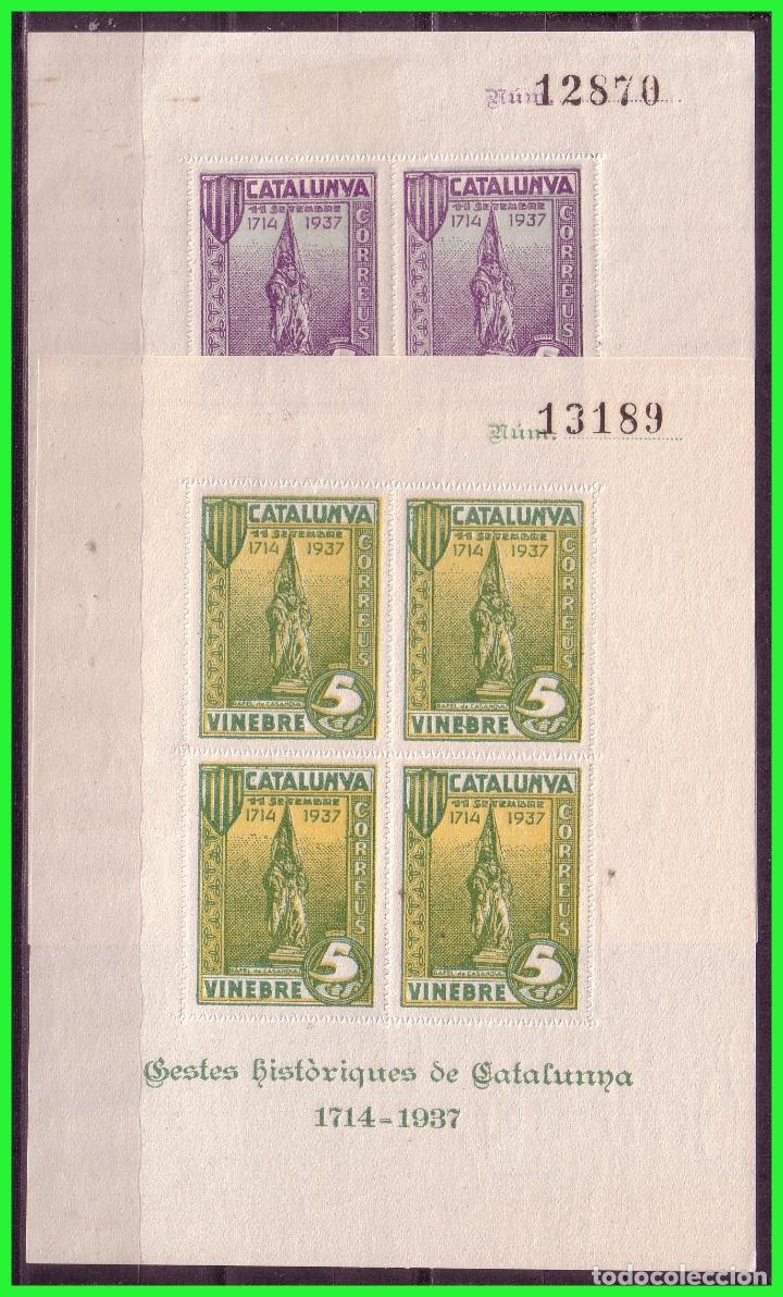 Briefmarken: Tarragona VINEBRE, Guerra Civil, FESOFI n&ordm; 25 y 26 * *