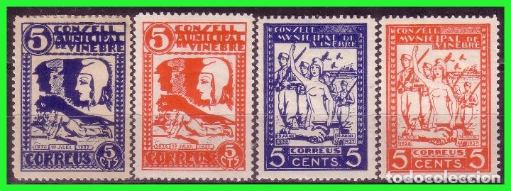 Briefmarken: Tarragona VINEBRE, Guerra Civil, FESOFI n&ordm; 9 a 12 *