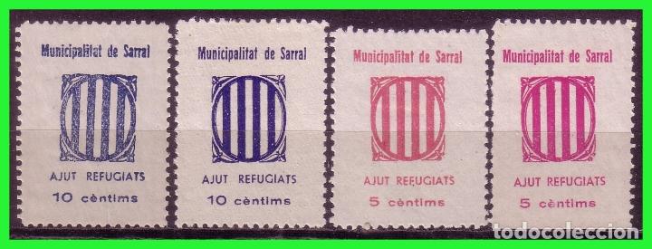 Briefmarken: Tarragona SARRAL, Guerra Civil, FESOFI n&ordm; 8 y 10, variedades *
