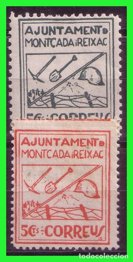 Briefmarken: Barcelona, Montcada, Guerra Civil, FESOFI N&ordm; 13 y 14 * *