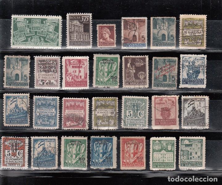 Briefmarken: 27 SELLOS DIVERSOS DEL AYUNTAMIENTO DE BARCELONA