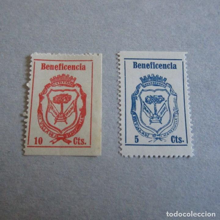 Selos: GUERRA CIVIL ESPA&Ntilde;AOLA VILLA DE MANZANILLA 5 CTS Y 10 CTS, SIN GOMA BENEFICIENCIA