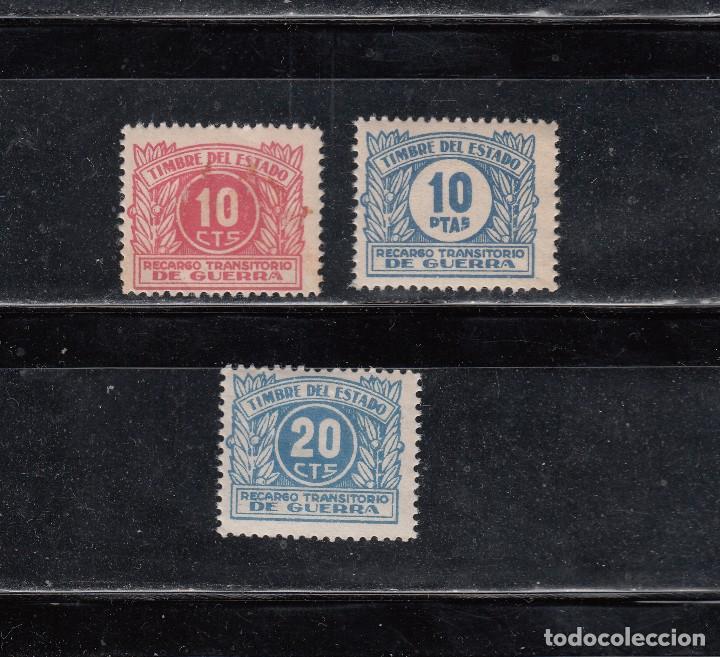 Briefmarken: 3 TIMBRES DEL ESTADO DE GUERRA. 2 DE 10 CTS. 1 DE 20 CTS.