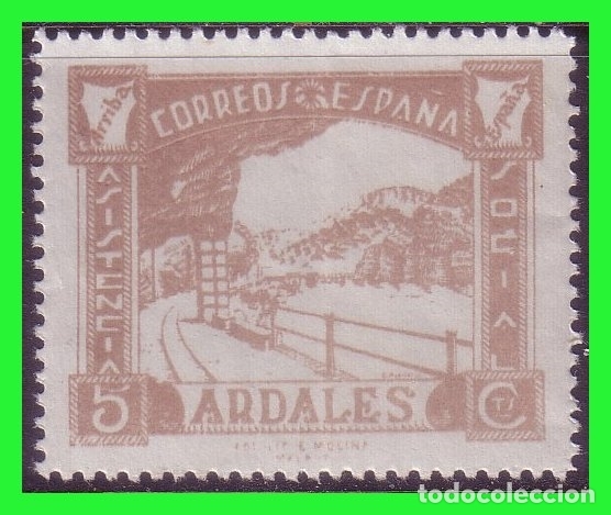 Briefmarken: M&Aacute;LAGA Ardales, Sellos locales guerra civil, FESOFI n&ordm; 5 * *