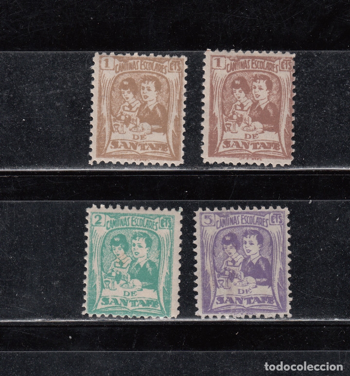Briefmarken: SANTA FE. CANTINAS ESCOLARES. 4 SELLOS DIVERSOS