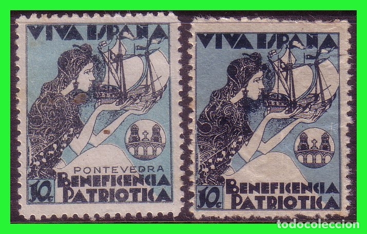 Briefmarken: Guerra Civil, PONTEVEDRA, Pontevedra FESOFI n&ordm; 1 y 2 *