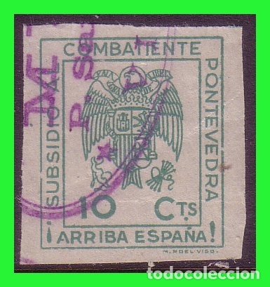 Briefmarken: Guerra Civil, PONTEVEDRA, Pontevedra FESOFI n&ordm; 14 (o)