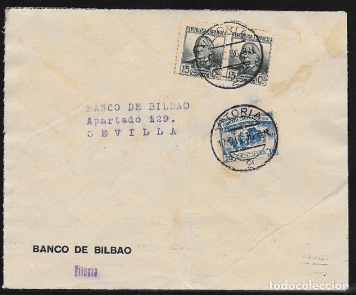 Sellos: 1936.- VITORIA A SEVILLA. - Foto 1