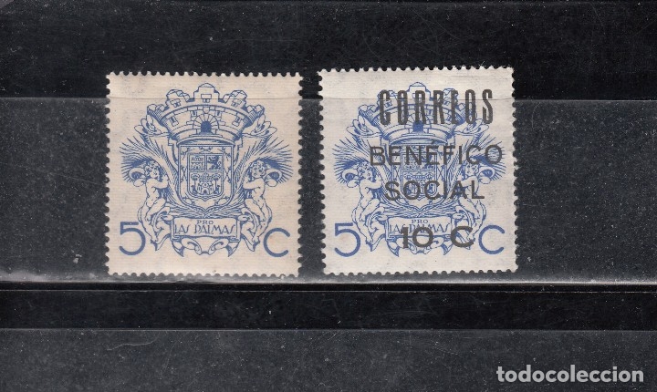 Stamps: LAS PLMAS. 2 SELLOS, CON Y SIN SOBRECARGA