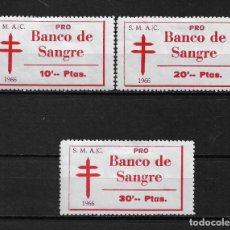 Sellos: VIÑETAS TUBERCULOSIS BANCO DE SANGRE 1966 * - 21/9. Lote 183477030
