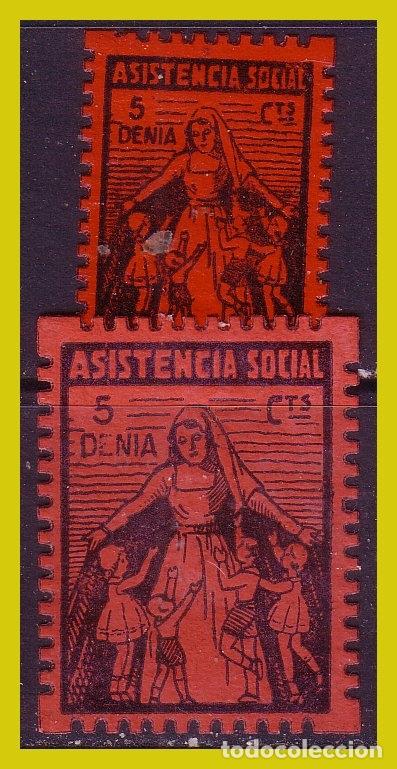 Briefmarken: LOCALES, Alicante, DENIA, Guerra Civil, FESOFI N&ordm; 19 (*) y 20 *