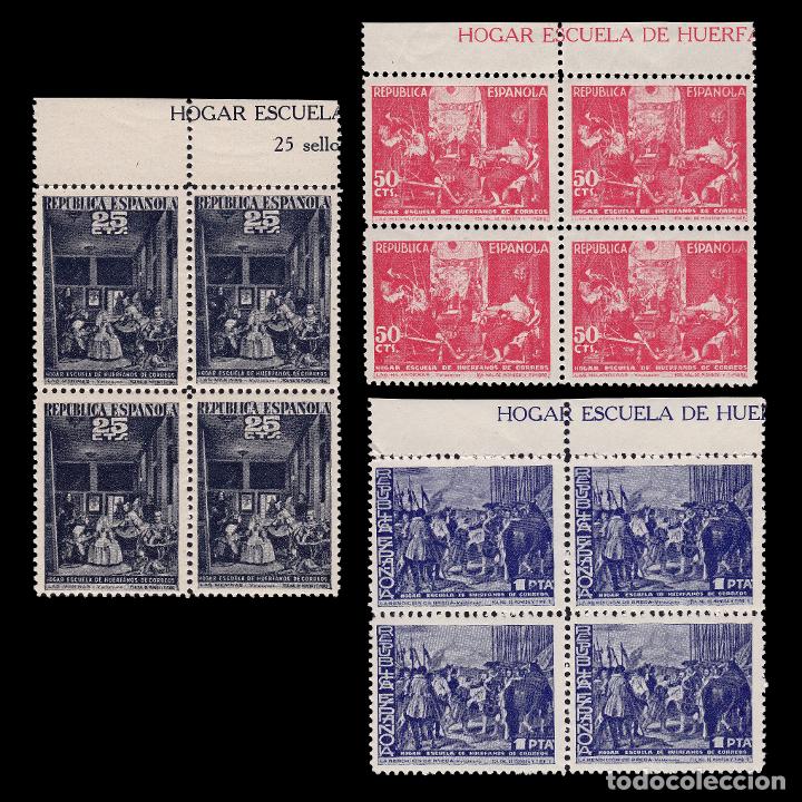 Timbres: ESPA&Ntilde;A.BENEFICENCIA 1938.Cuadros Velazquez.Blq 4.MNH.Edifil 31-33