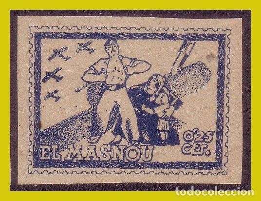 Stamps: Guerra civil, Barcelona MASNOU, FESOFI n&ordm; SH22 * * 25 cts azul