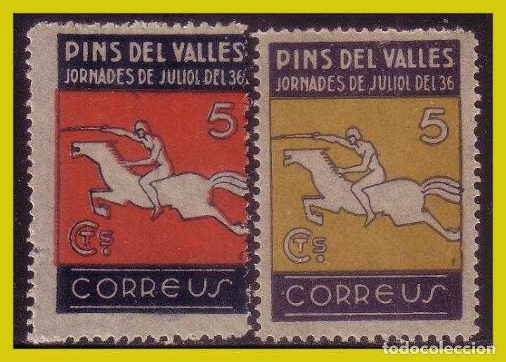 Stamps: Guerra civil, Barcelona PINS DEL VALL&Eacute;S, FESOFI n&ordm; 17 y 23 * *