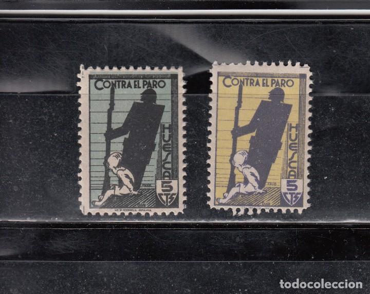 Briefmarken: HUESCA. CONTRA EL PARO. 2 SELLOS DE 5 CTS.