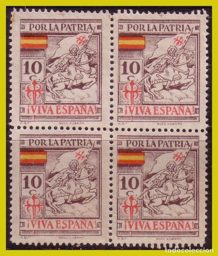 Briefmarken: Guerra civil, Sellos locales Coru&ntilde;a CORU&Ntilde;A, FESOFI n&ordm; 3 B4 *