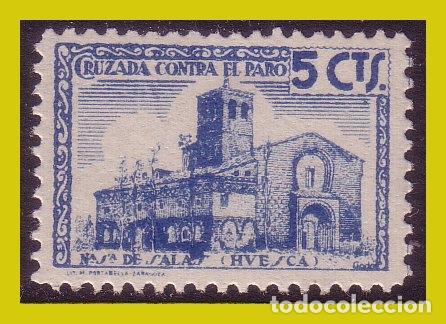 Stamps: Guerra civil, Sellos locales Huesca, ERMITA DE SALAS, FESOFI n&ordm; 10 * * Contra el paro