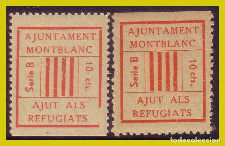 Timbres: Guerra civil, Sellos locales Tarragona, MONTBLANC, FESOFI n&ordm; 3 y 4 * * variedad