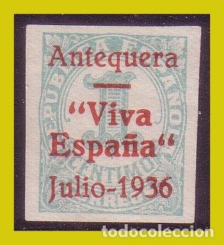 Briefmarken: E. L. Patri&oacute;ticas 1936 Antequera, EDIFIL n&ordm; 1hcca (*) variedad