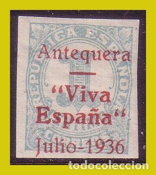 Briefmarken: E. L. Patri&oacute;ticas 1936 Antequera, EDIFIL n&ordm; 1hcca * variedad