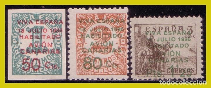 Briefmarken: E. L. Patri&oacute;ticas Canarias 1937 EDIFIL n&ordm; 8 a 10 * *