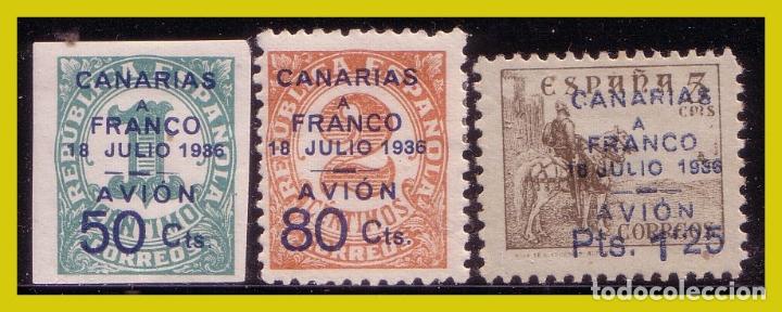 Briefmarken: E. L. Patri&oacute;ticas Canarias 1937 EDIFIL n&ordm; 11 a 13 *