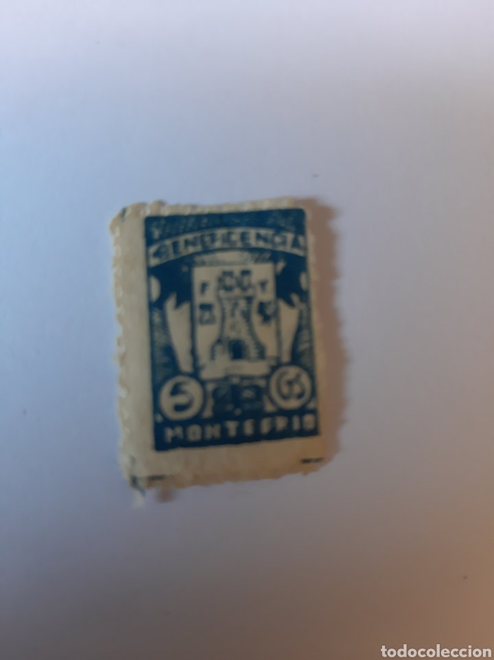 Briefmarken: MONTEFRIO BENEFICENCIA 5 CTS AZUL Dos sellos CASTILLO. FILATELIA COLISEVM