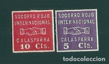 Briefmarken: V1-6 Guerra Civil CALASPARRA Socorro Rojo Internacional Fesofi n&ordm; 3-4 Con fijasellos