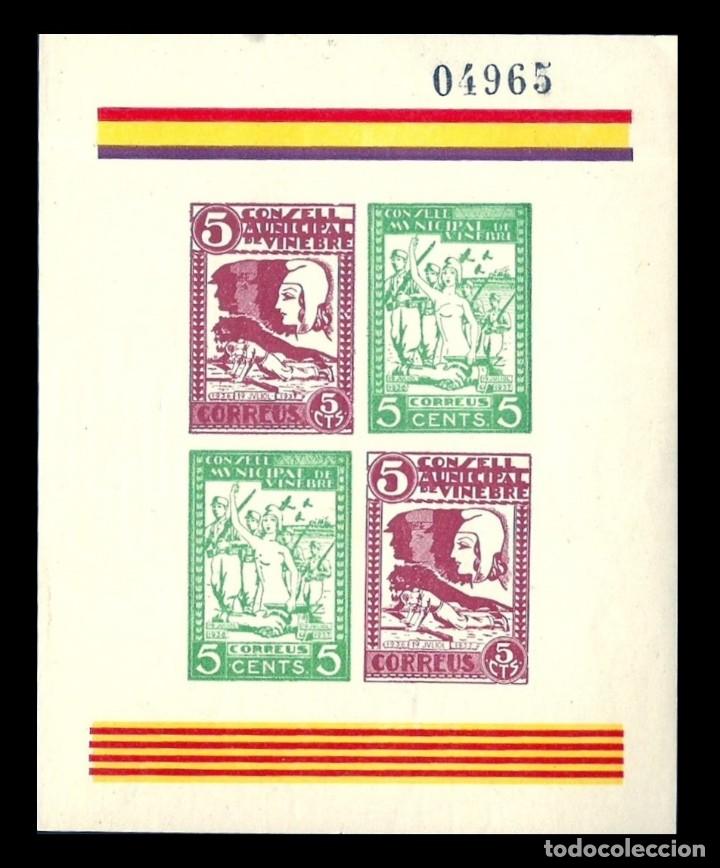 Francobolli: V1-15 GUERRA CIVIL VINEBRE CONSELL MUNCIPAL HB Plancha III Tipo A Fesofi n&ordm; 19