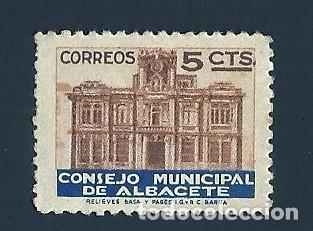 Briefmarken: V1-1 Guerra Civil ALBACETE Fesofi n&ordm; 1 Valor 5 cts. sin fijasellos