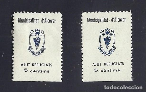 Selos: V1-1 Guerra Civil ALCOVER AJUT A REFUGIATS Fesofi n&ordm; 9 Pareja con la Variedad letras PEQUE&Ntilde;AS