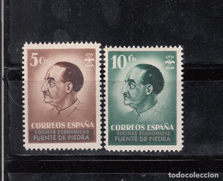 Stamps: FUENTE DE PIEDRA. C&Oacute;CINAS ECON&Oacute;MICAS. SERIE 2 SELLOS DE 5 Y 10 CTS. EFIGIE FRANCO