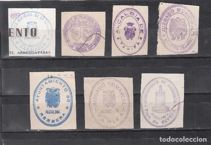 Stamps: 7 ETIQUETAS DIVERSAS DE AYUNTAMIENTOS Y JUZGADOS