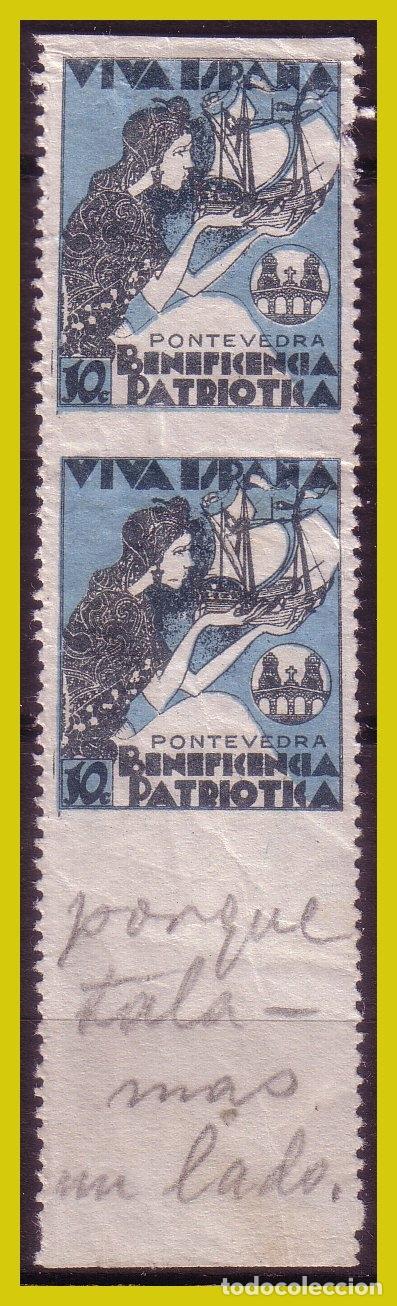 Briefmarken: Guerra civil, Sellos locales PONTEVEDRA, FESOFI N&ordm; 2 B2 * * VARIEDAD