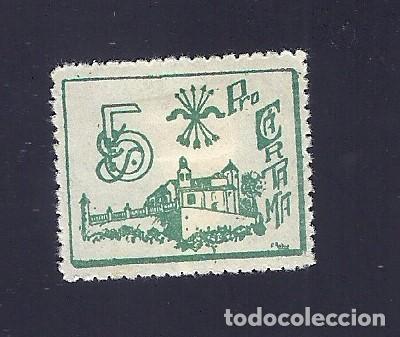Stamps: V1-9 Guerra Civil CARTAMA Fesofi n&ordm; 7 Valor 5 cts Color VERDE con fijasellos....