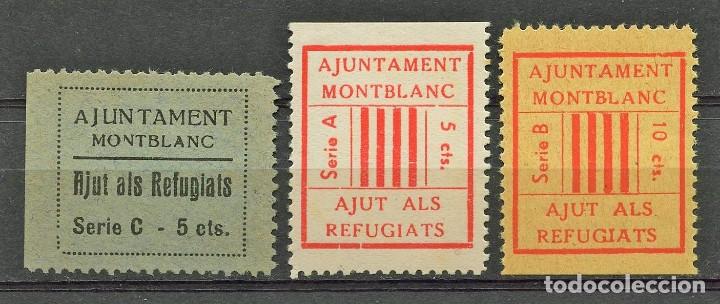 Selos: GUERRA CIVIL, VI&Ntilde;ETA LOCAL, AJUNTAMENT MONTBLANC, AJUT ALS REFUGIATS, SERIE: A, B, C.