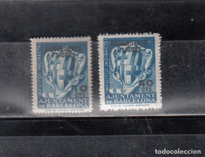 Briefmarken: AYUNTAMIENTO BARCELONA. IMPOSTOS INDIRECTOS. SOBRECARGA AGUARDENTS I VINS