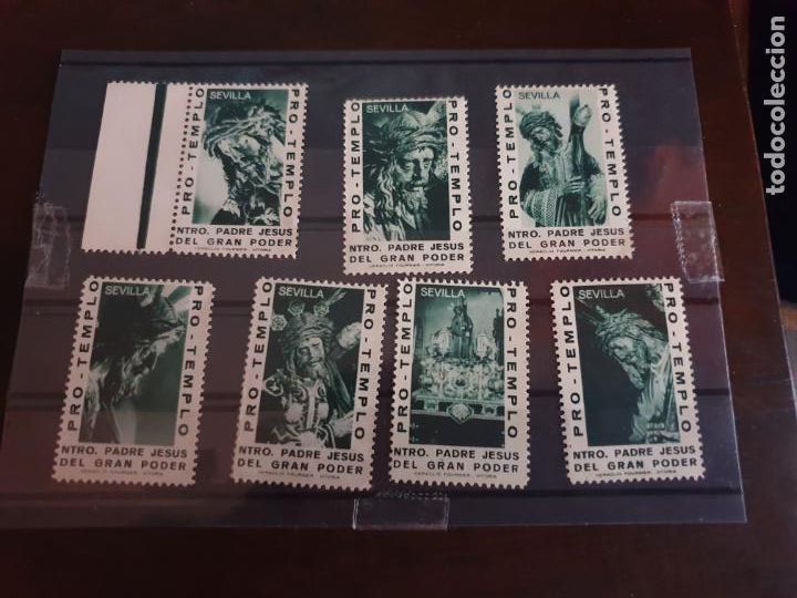 Briefmarken: SERIE COMPLETA DE 7 VI&Ntilde;ETAS NUESTRO PADRE JESUS DEL GRAN PODER PRO-TEMPLO