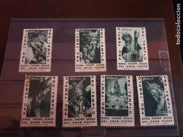 Briefmarken: SERIE COMPLETA DE 7 VI&Ntilde;ETAS NUESTRO PADRE JESUS DEL GRAN PODER PRO-TEMPLO