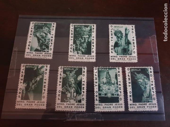 Briefmarken: SERIE COMPLETA DE 7 VI&Ntilde;ETAS NUESTRO PADRE JESUS DEL GRAN PODER PRO-TEMPLO