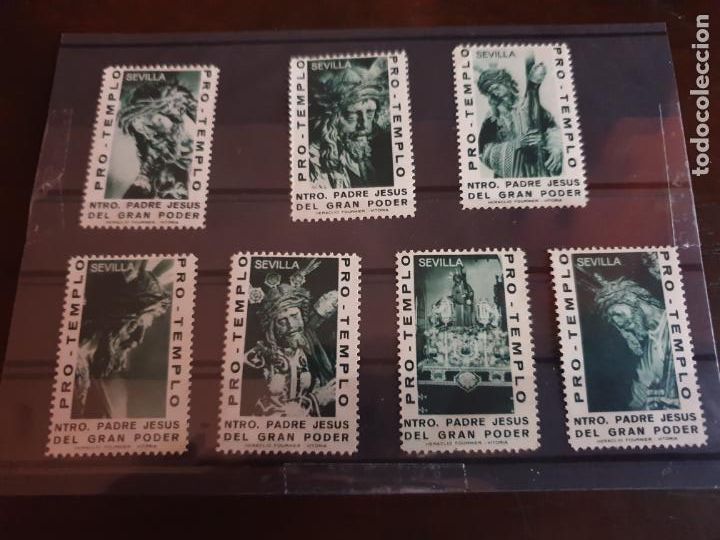 Briefmarken: SERIE COMPLETA DE 7 VI&Ntilde;ETAS NUESTRO PADRE JESUS DEL GRAN PODER PRO-TEMPLO