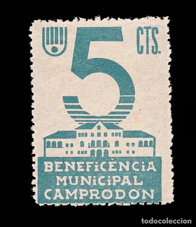 Briefmarken: *** MUY RAROS 5 CTS DE CAMPODRON (GIRONA). NO CATALOGADO EN AZUL. LOCAL REPUBLICANO ***