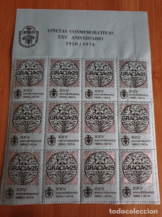 Briefmarken: PLIEGO HOJA COMPLETA VI&Ntilde;ETAS CONMEMORATIVAS XXV ANIVERSARIO GRACIA
