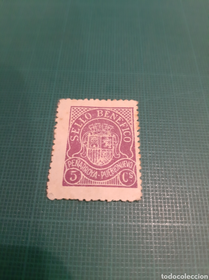 Sellos: PE&Ntilde;ARROYA OUEBLO NUEVO SELLO BENEFICENCIA 5 CTMOS MALVA