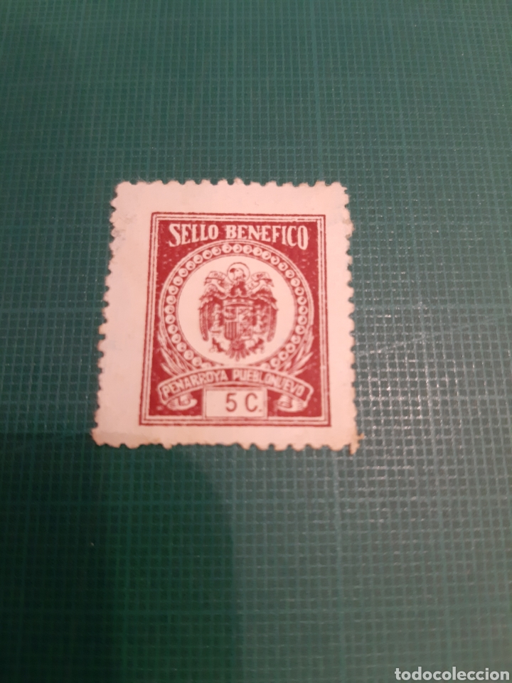 Sellos: PE&Ntilde;ARROYA PUEBLONUEVO SELLO BENEFICENCIA 5 C&Eacute;NTIMOS