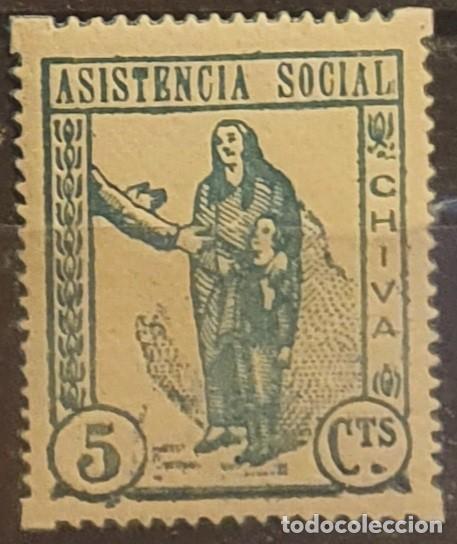 Briefmarken: AJUNTAMENT. CHIVA. ASISTENCIA SOCIAL. 5 CTS