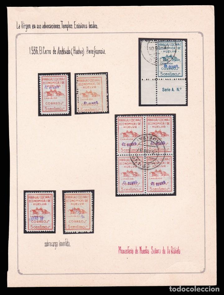 Briefmarken: *** CONJUNTO DE SOBRECARGAS -EL CERRO- (HUELVA). INVERTIDAS Y DIFERENTES VALORES ***